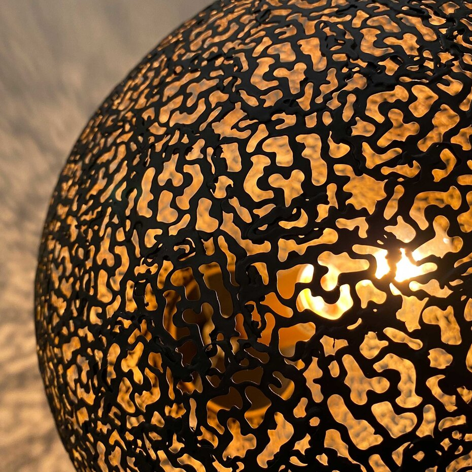 B-Ware Oronero Hängelampe Deckenleuchte Pendelleuchte Schwarz Gold Metall 30 Cm Rund - 8720143022296