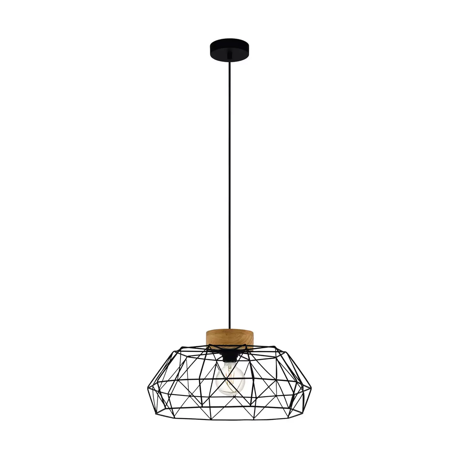 B-Ware Eglo Hängelampe Padstow Mit Käfigschirm Holzdetail Hängeleuchte Lampe Siehe Text - 9002759440893