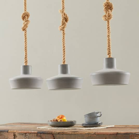 B-Ware Hängeleuchte Retrope Lampe Leuchte Hängeleuchte E27 Drei Schirmen In Betonoptik - 8713244080425