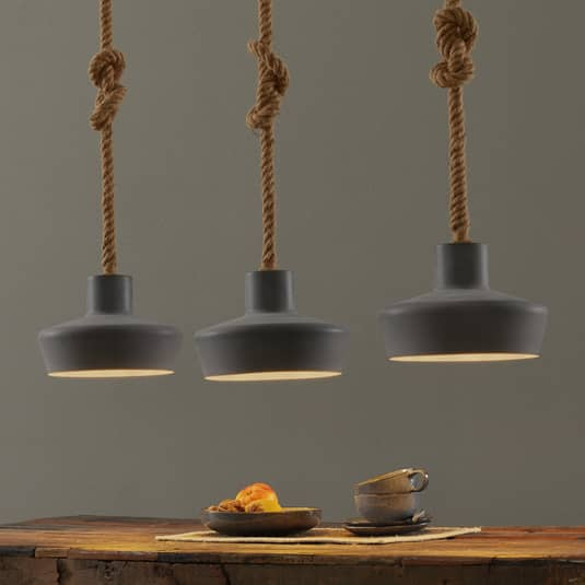 B-Ware Hängeleuchte Retrope Lampe Leuchte Hängeleuchte E27 Drei Schirmen In Betonoptik - 8713244080425