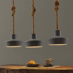 B-Ware Hängeleuchte Retrope Lampe Leuchte Hängeleuchte E27 Drei Schirmen In Betonoptik