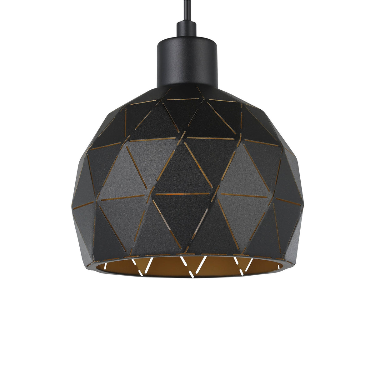 Roccaforte Hängelampe Pendelleuchte schwarz gold Metall 75 cm E14 - 9002759978464