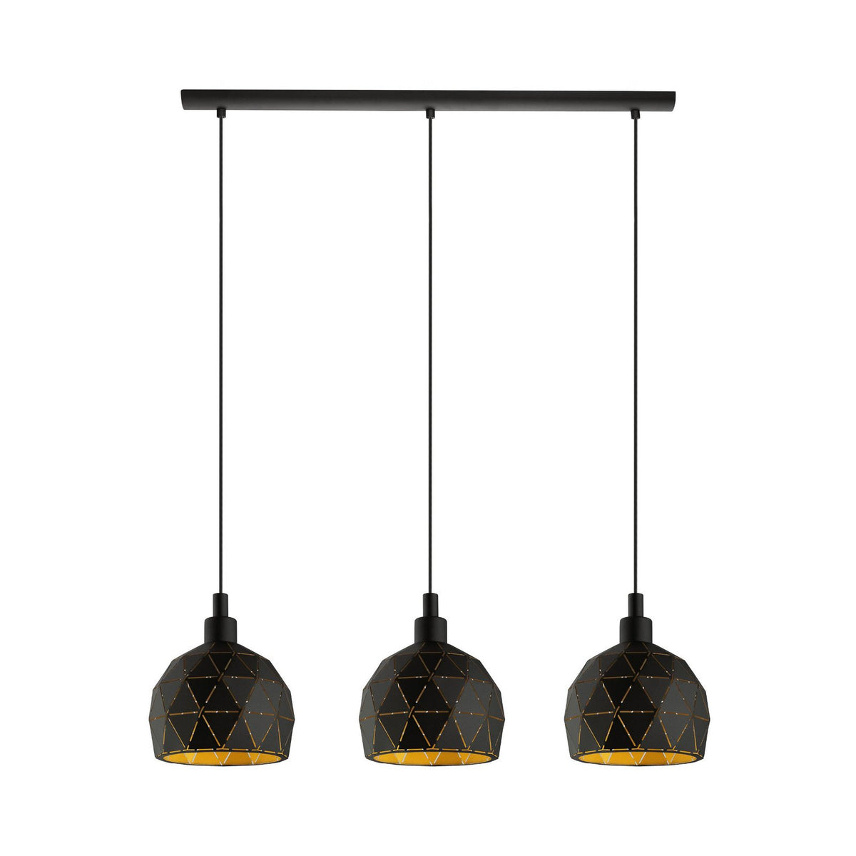 Roccaforte Hängelampe Pendelleuchte schwarz gold Metall 75 cm E14 - 9002759978464