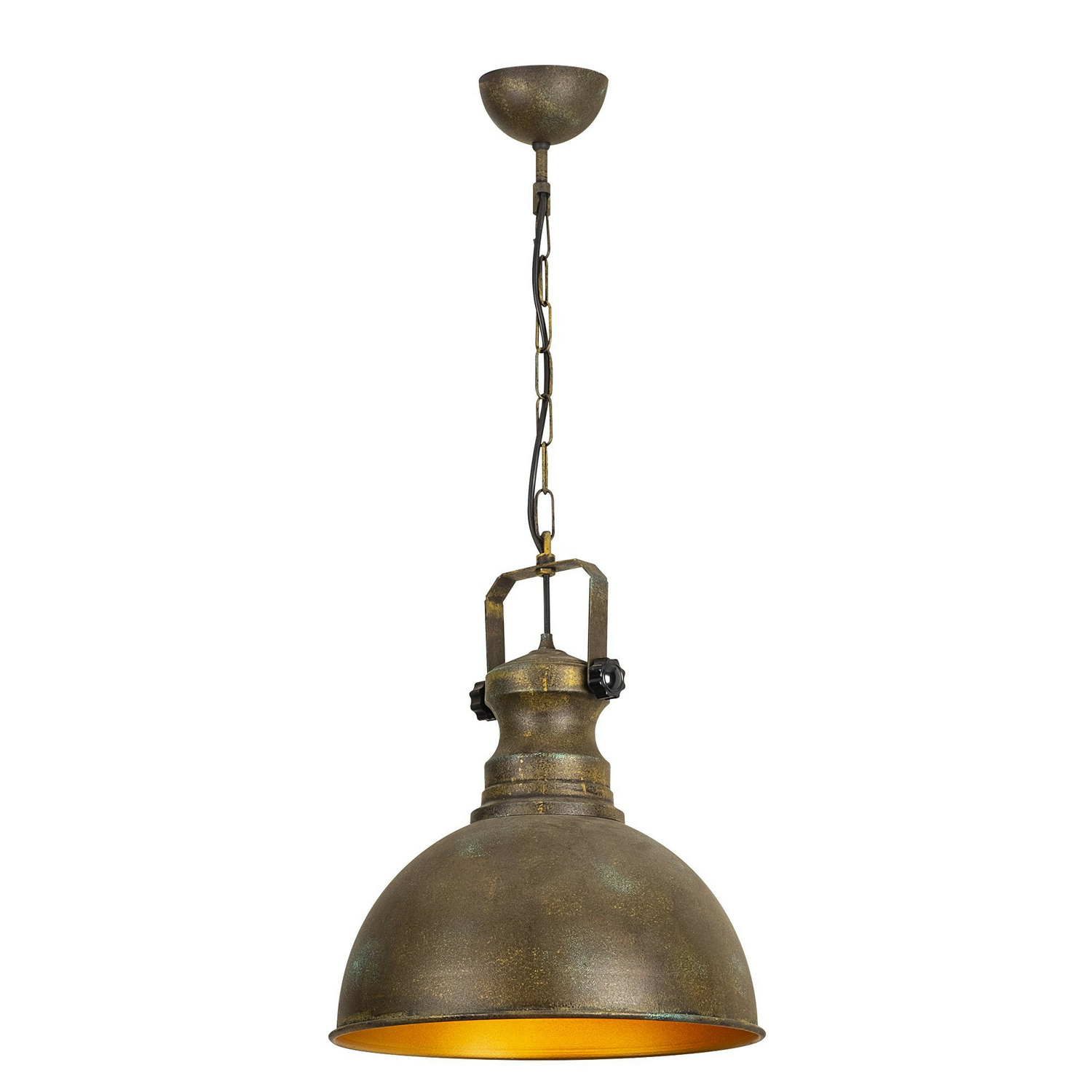 B-Ware Opviq Hängelampe Pendelleuchte Saglam 3710 Leuchte Gold Antik Metall Holz ø31cm