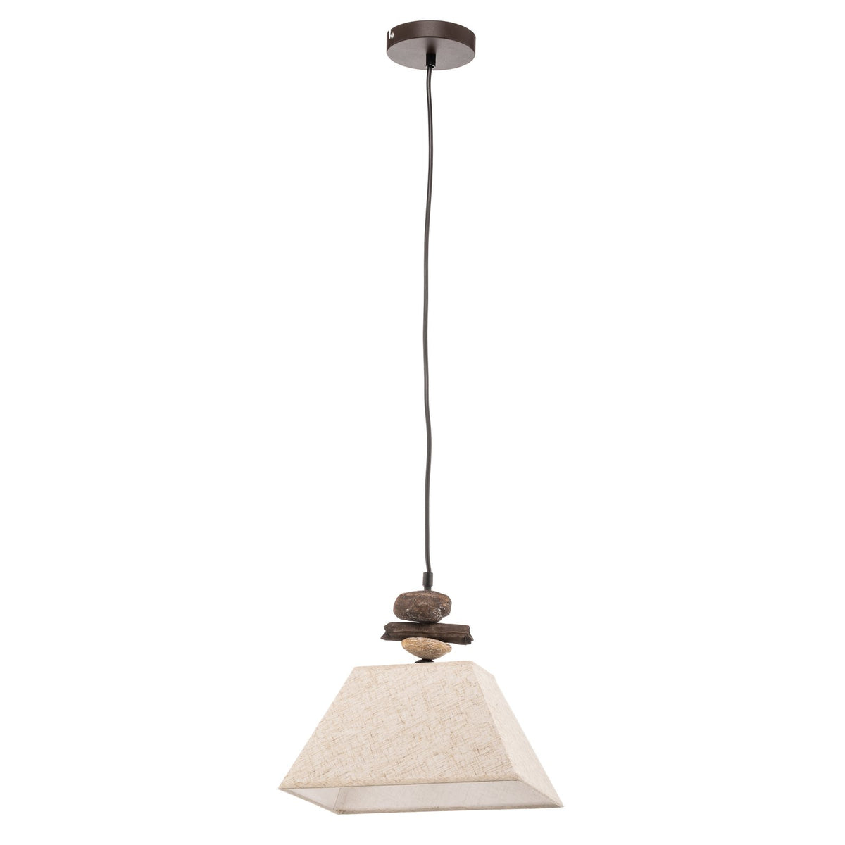 Hängelampe Seregon mit Textilschirm und Steindekor Deckenlampe Deckenleuchte - 8030626529434