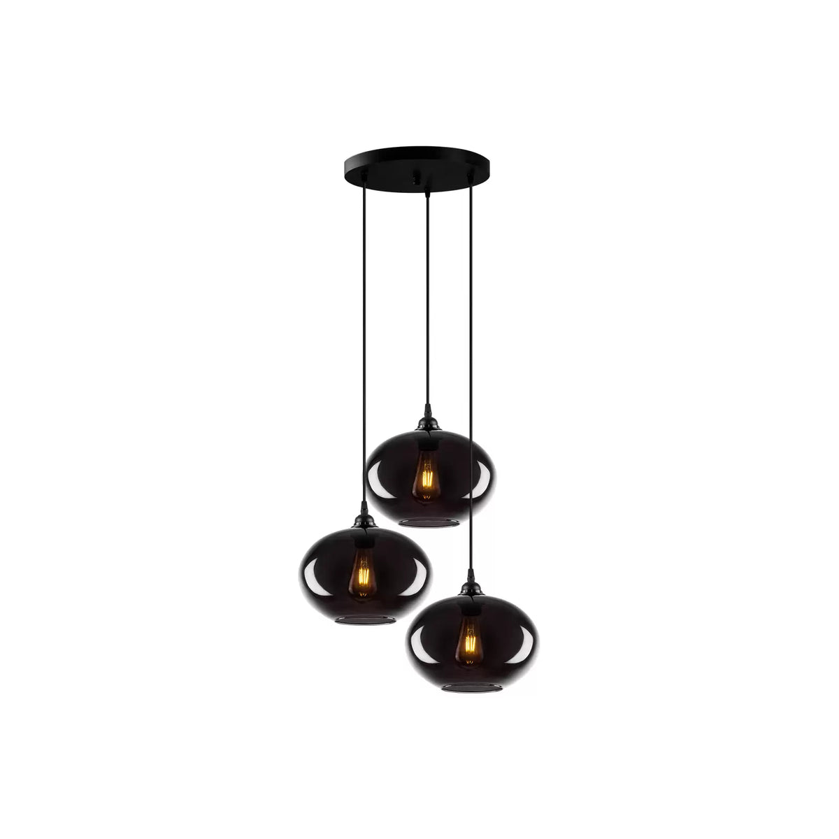 Hängelampe Smoked 051 3-flammig Rondell Glas Ø27cm Hängeleuchte Lampe Spot E27 - 10023717