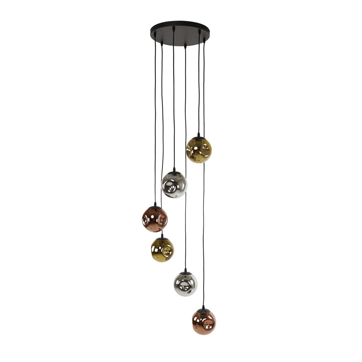 Ecolumeo Bologna Hängelampe Stellar, Gold/Silber Pendelleuchte, E27 6 Flammig B-Ware