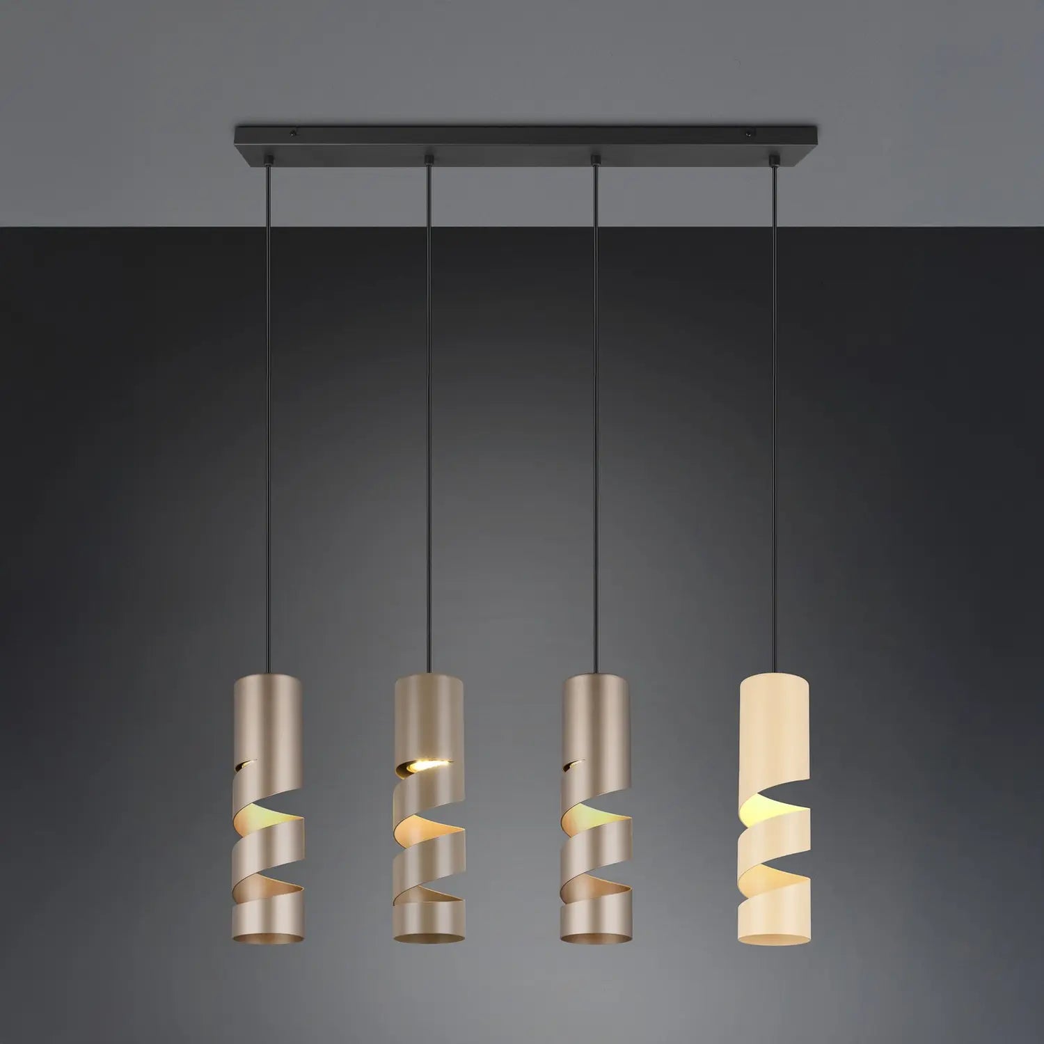 B-Ware Trio Lighting Hängeleuchte Pendelleuchte Stream Multicolor Metall L80cm 4 Flg - 4017807614008