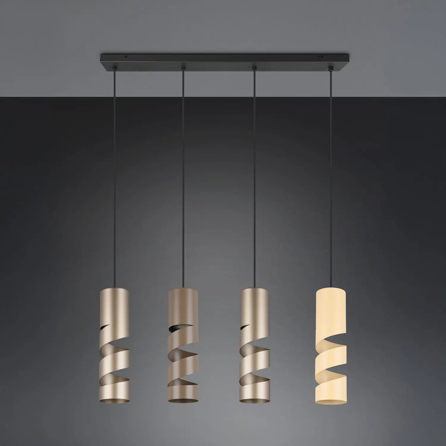 B-Ware Trio Lighting Hängeleuchte Pendelleuchte Stream Multicolor Metall L80cm 4 Flg710 - 4017807614008