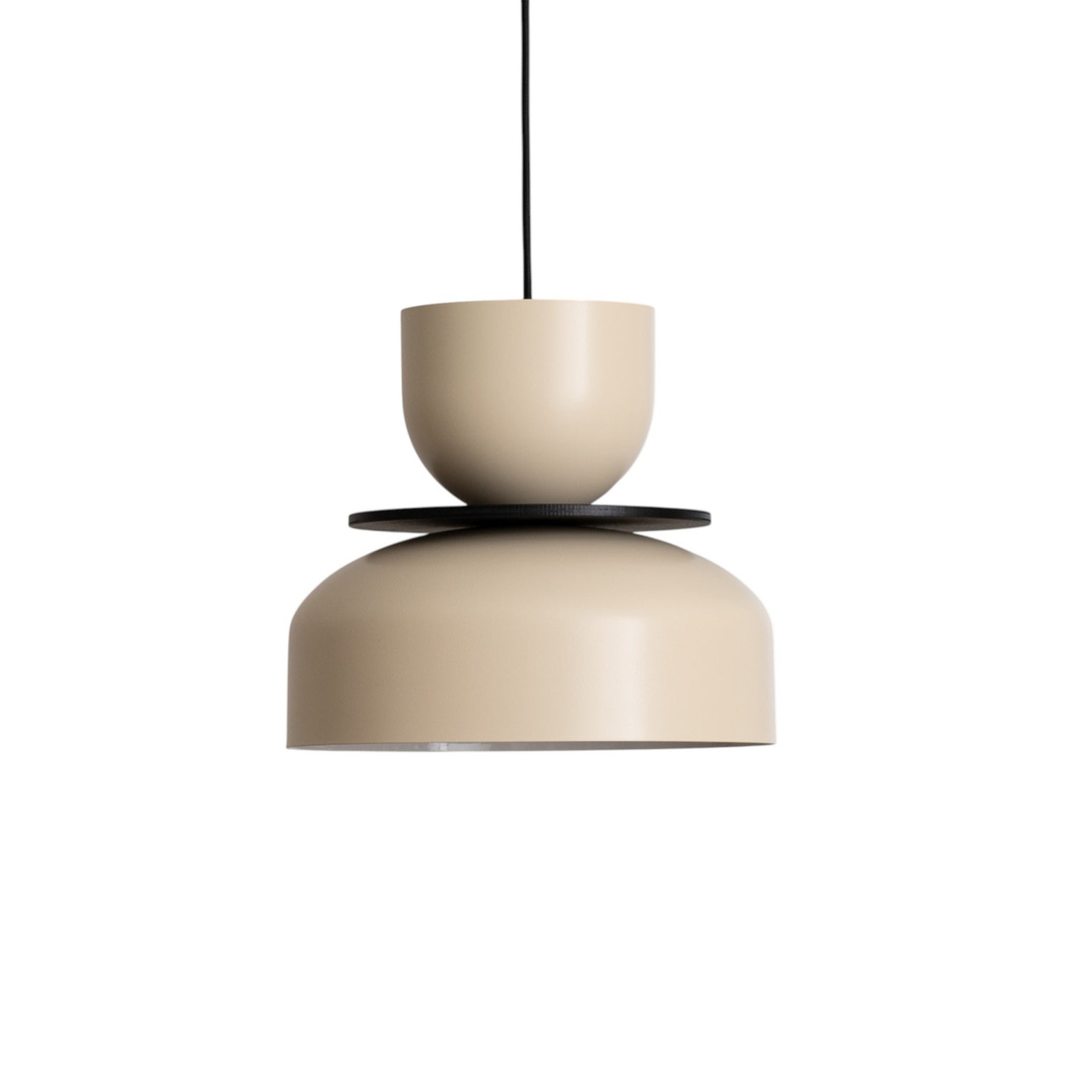 B-Ware Hängelampe Uto Pendelleuchte Deckenleuchte Creme Kabel Schwarz Metall 30 Cm - 5904798659097