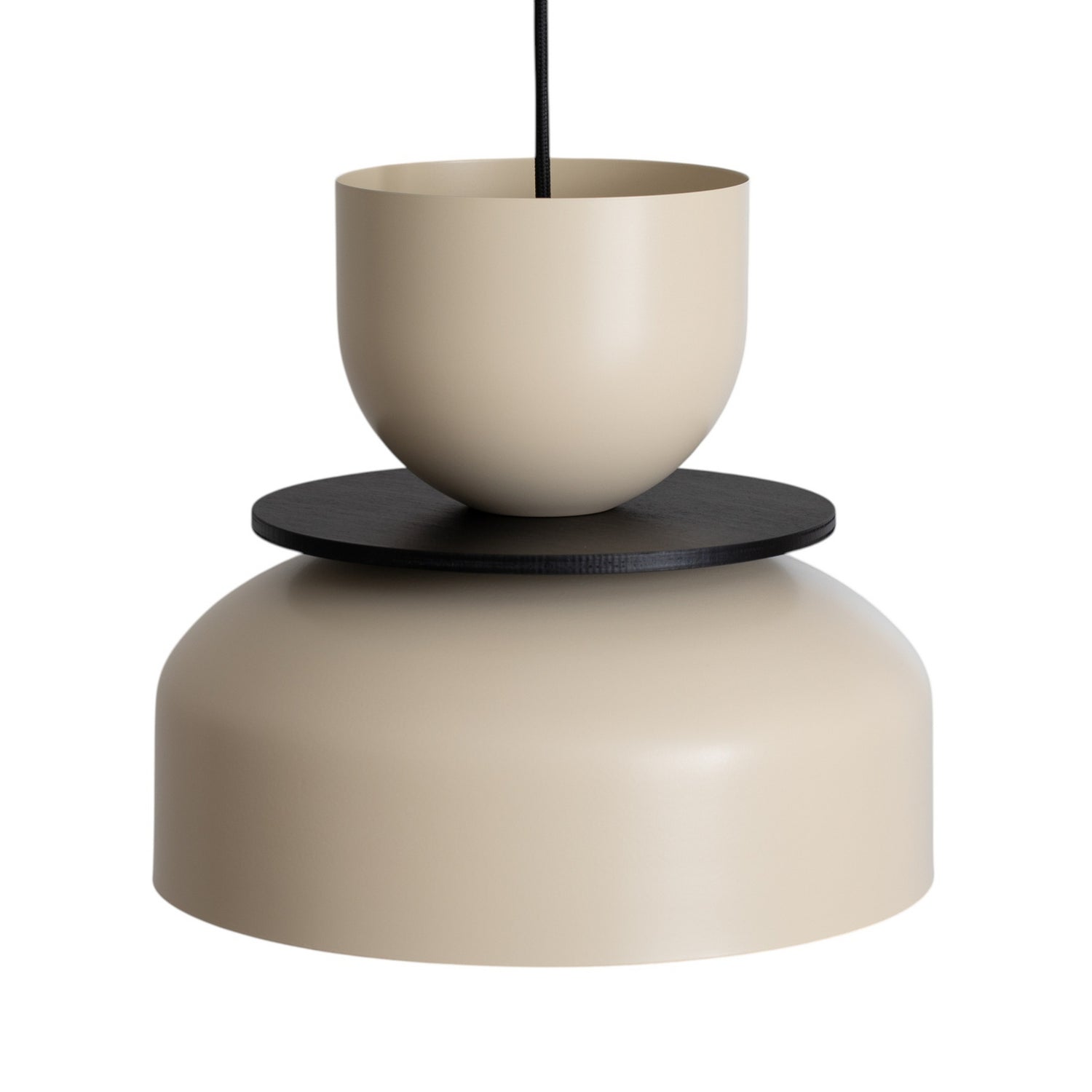 B-Ware Hängelampe Uto Pendelleuchte Deckenleuchte Creme Kabel Schwarz Metall 30 Cm - 5904798659097