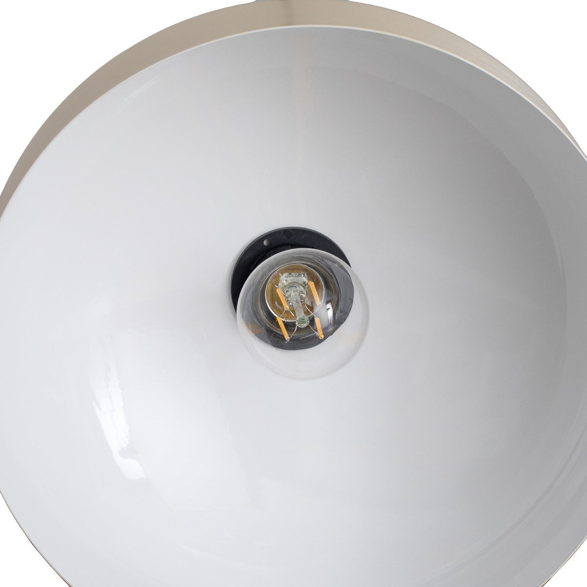 Hängelampe Uto Pendelleuchte Deckenleuchte creme Kabel schwarz Metall 30 cm - 5904798659097