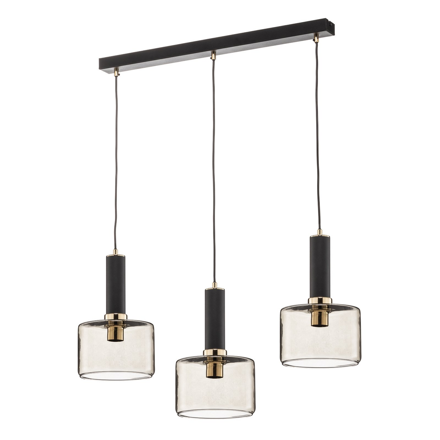 Viva Hängelampe Pendelleuchte Lampe Leuchte Schwarz Messing 3flammig E27 Led B-Ware - 5905962018511