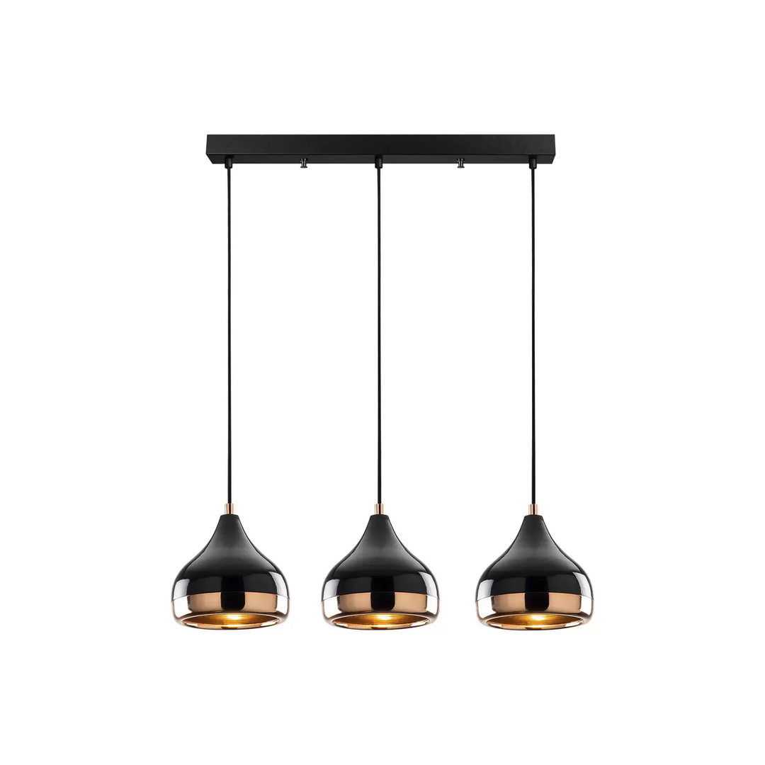 Hängelampe Yildo Hängeleuchte Deckenlampe Lampe 6877 3 Flg Linear Schwarz/Kupfer B-Ware - 10023705