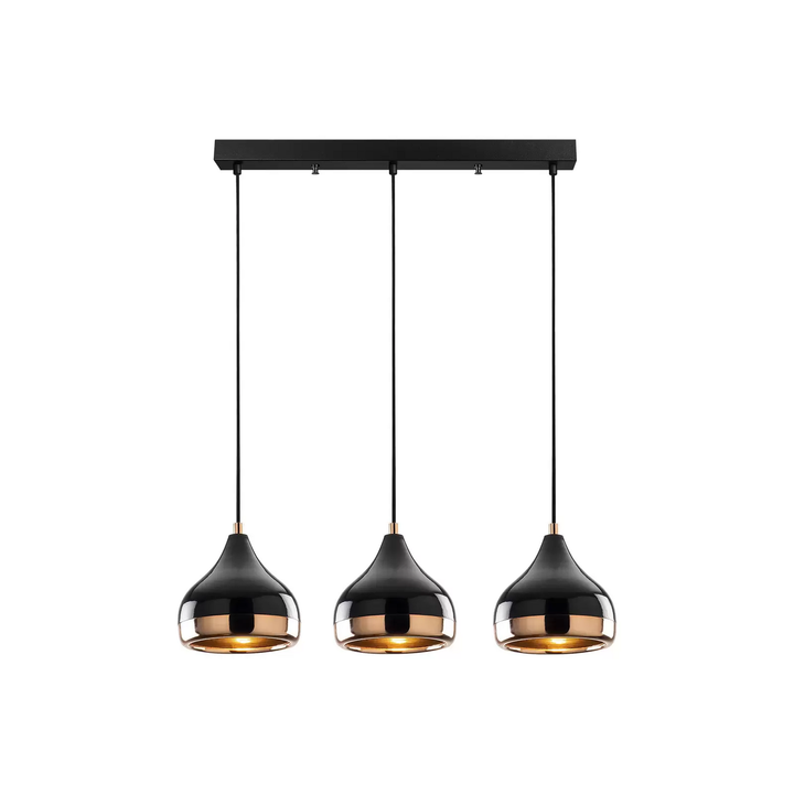 Hängelampe Yildo Hängeleuchte Deckenlampe Lampe 6877 3 Flg Linear Schwarz/Kupfer B-Ware - 10023705