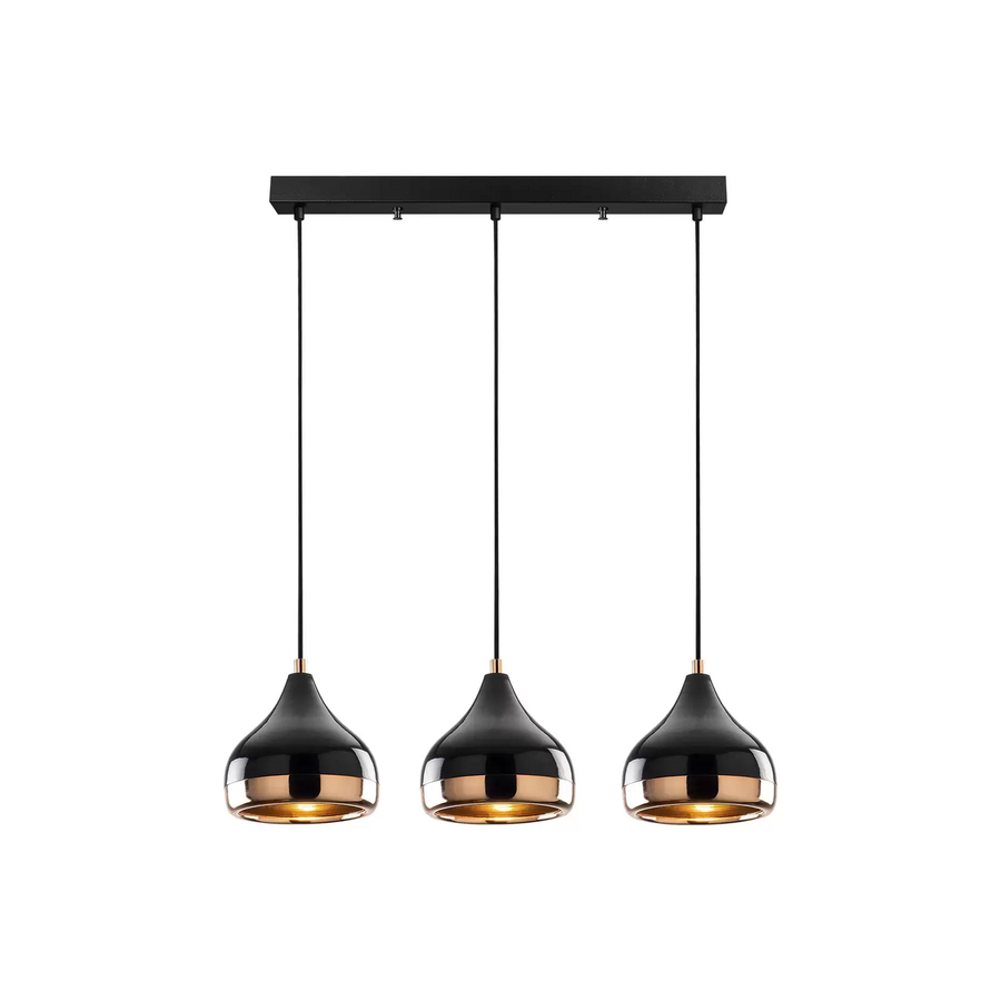 Hängelampe Yildo Hängeleuchte Deckenlampe Lampe 6877 3 Flg Linear Schwarz/Kupfer B-Ware - 10023705