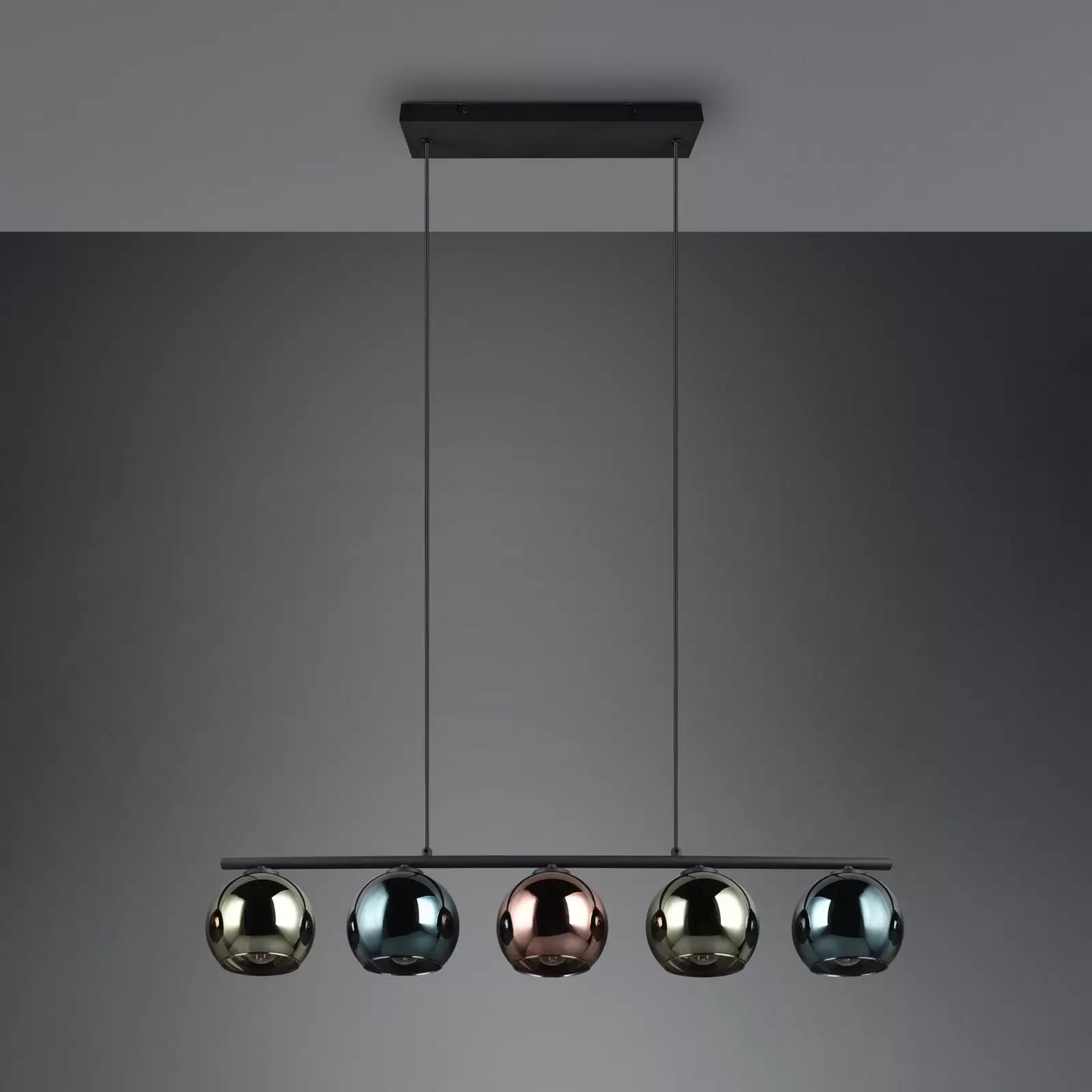 B-Ware Reality Leuchten Hängeleuche Sheldon Fünf Glaskugeln Hängelampe Lampe Leuchte - 4017807585254