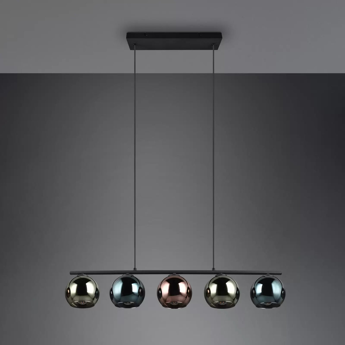 Reality Leuchten Hängeleuche Sheldon fünf Glaskugeln Hängelampe Lampe Leuchte - 4017807585254