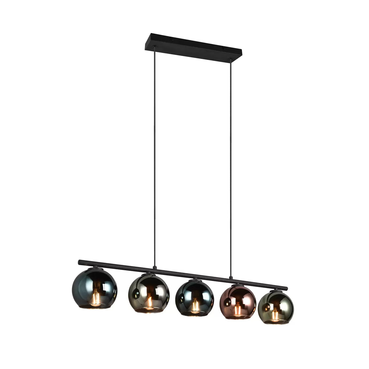 Reality Leuchten Hängeleuche Sheldon fünf Glaskugeln Hängelampe Lampe Leuchte - 4017807585254