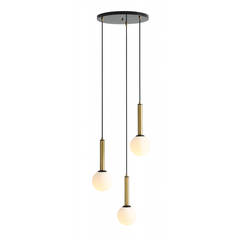 Aldex Hängeleuchte Pendelleuchte Lampe 1098 E 1 3 Flammig Schwarz Messing  B-Ware - 5904798655334