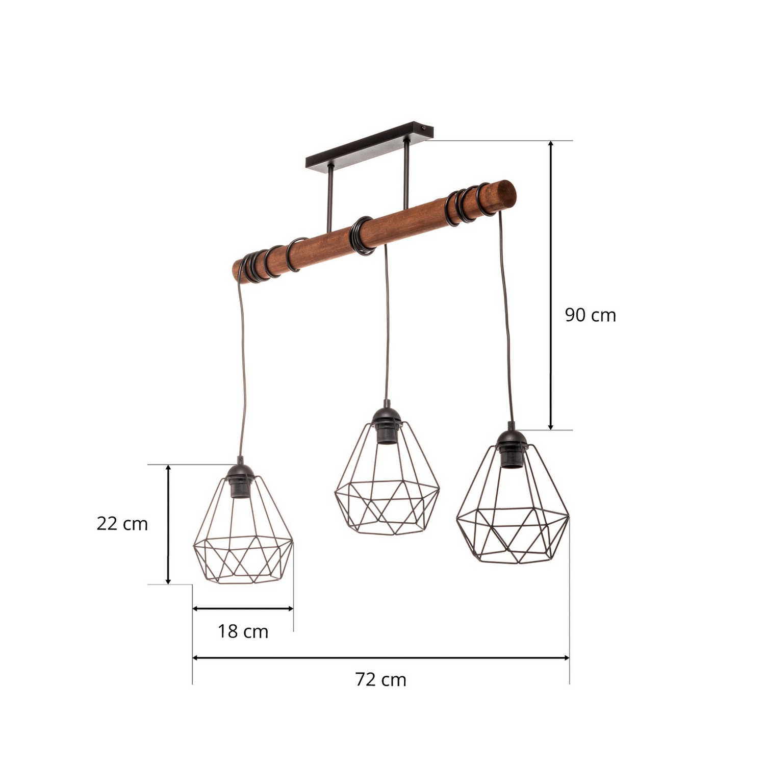 Hängeleuchte Acero Mit Käfigschirmen Dreiflammig Deckenlampe Deckenleuchte Lampe B-Ware - 5902693778882