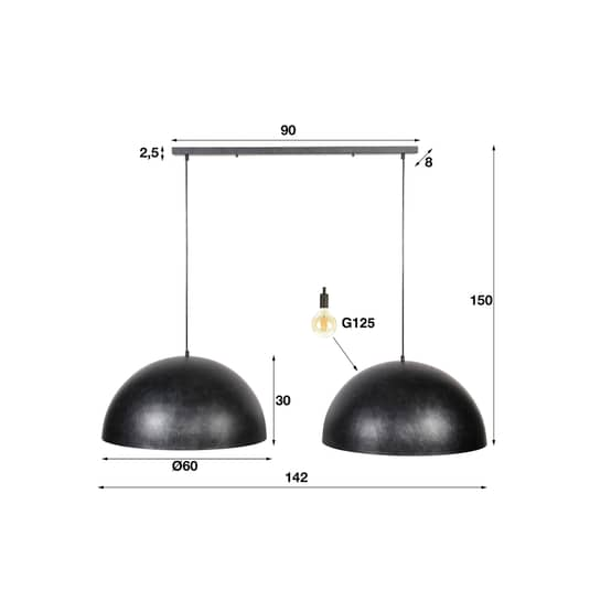 Famlights Hängeleuchte Akardien Hängelampe Deckenlampe Leuchte Lampe Zweiflammig B-Ware - 8713244079979