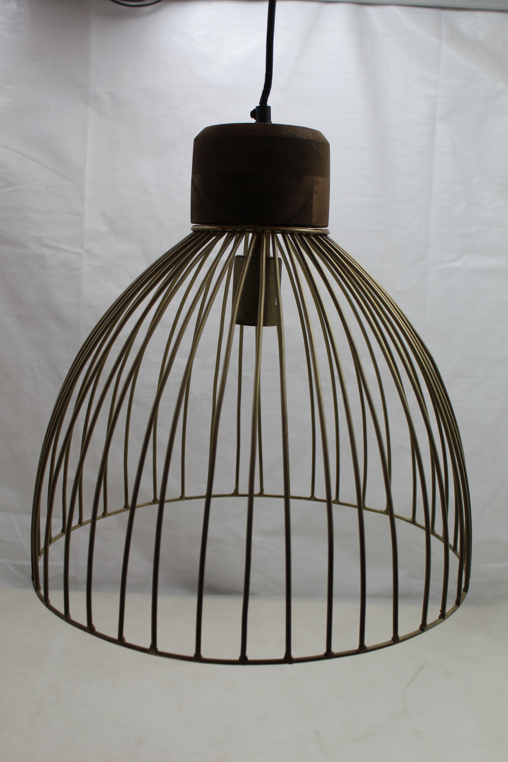 B-Ware Lampe Hängeleuchte Alami Messing Mangoholz Leuchte 3 Flg. - 4043689976125