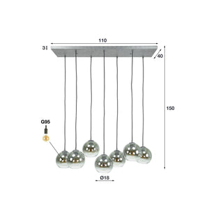 B-Ware Hängeleuchte Allessandra Hängelampe Deckenlampe Lampe Glasschirm SIEHE TEXT/FOTO