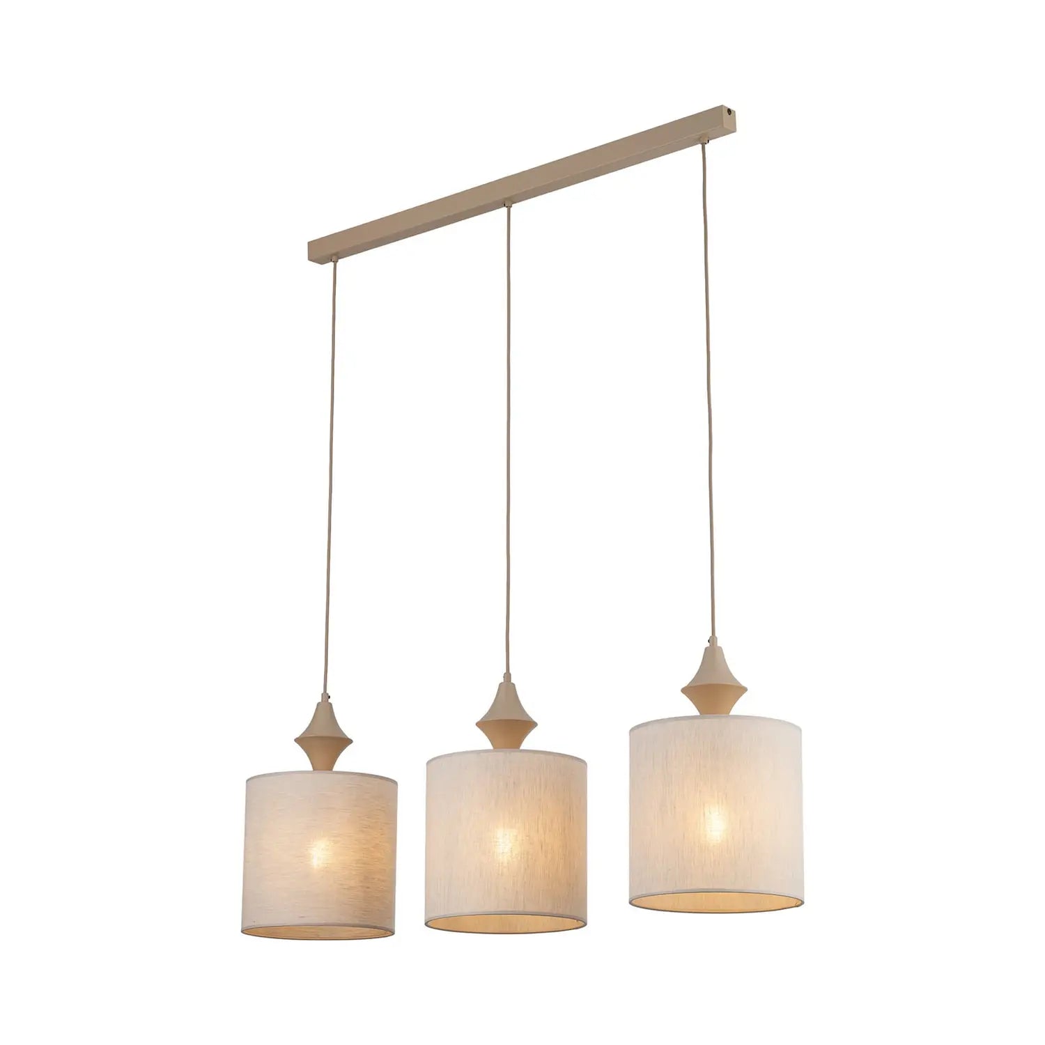 B-Ware Amura Hängeleuchte Pendelleuchte Leuchte Lampe Beige Sand 3 Flammig E27 105 Cm - 5906135114399