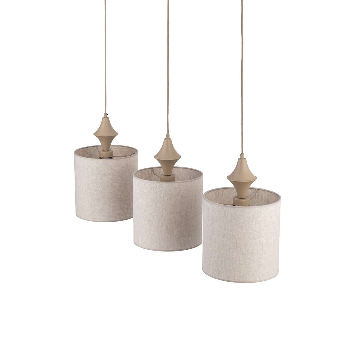 Amura Hängeleuchte Pendelleuchte Leuchte Lampe Beige Sand 3-flammig E27 105 cm - 5906135114399