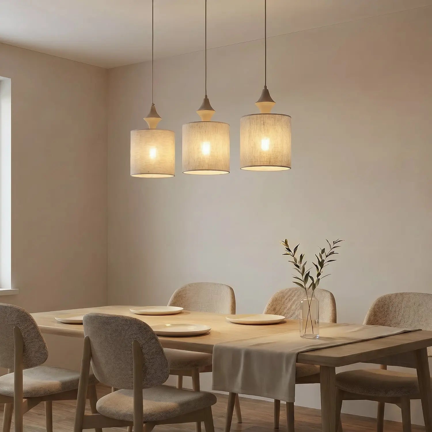 B-Ware Amura Hängeleuchte Pendelleuchte Leuchte Lampe Beige Sand 3 Flammig E27 105603 - 5906135114399
