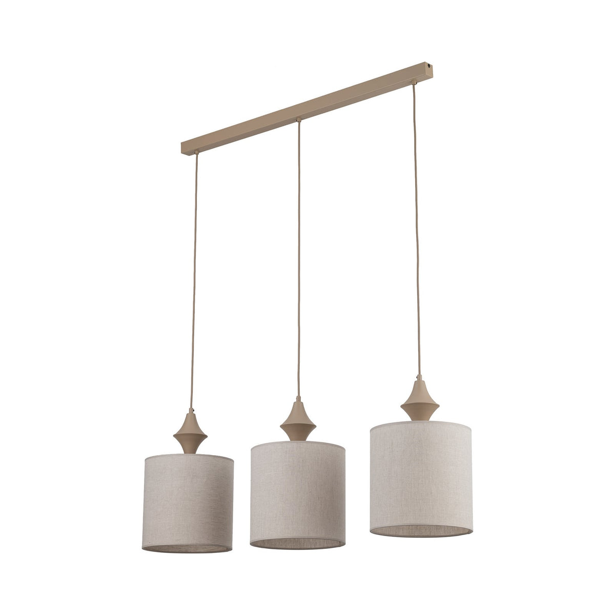 Amura Hängeleuchte Pendelleuchte Leuchte Lampe Beige Sand 3-flammig E27 105 cm - 5906135114399