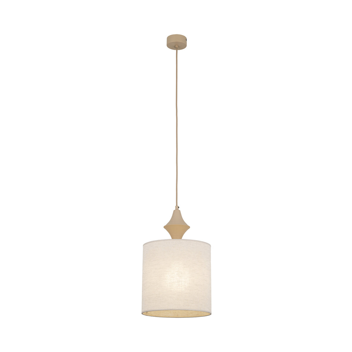 Amura Hängeleuchte Pendelleuchte Leuchte Leinen Beige Sand Lampenschirm E27 - 5906135114375