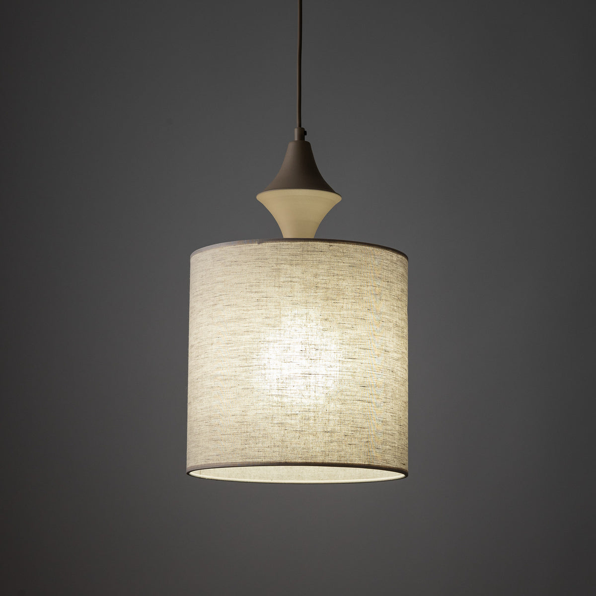 Amura Hängeleuchte Pendelleuchte Leuchte Leinen Beige Sand Lampenschirm E27 - 5906135114375