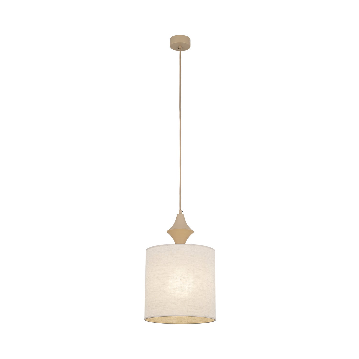 B-Ware Amura Hängeleuchte Pendelleuchte Leuchte Leinen Beige Sand Lampenschirm E27 - 5906135114375