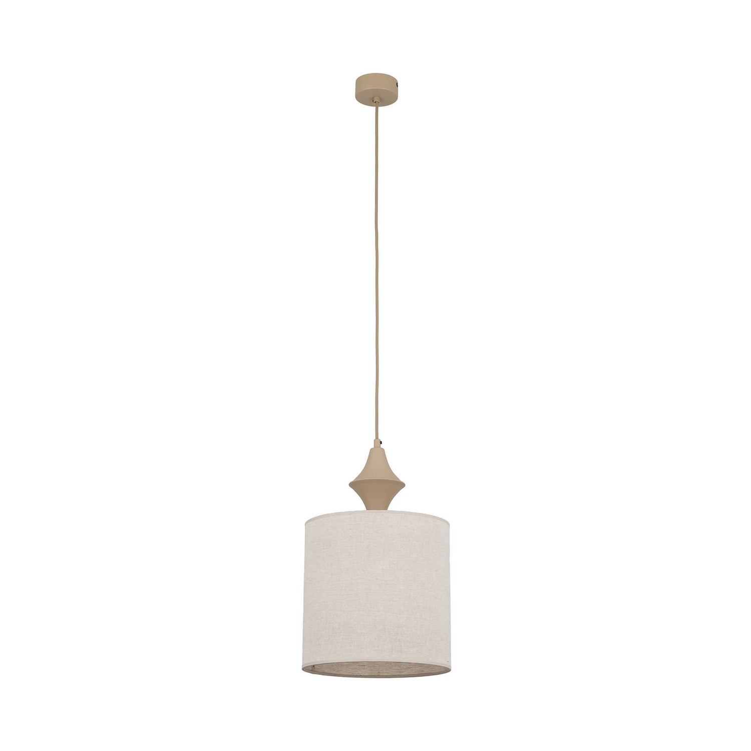 B-Ware Amura Hängeleuchte Pendelleuchte Leuchte Leinen Beige Sand Lampenschirm E27 - 5906135114375