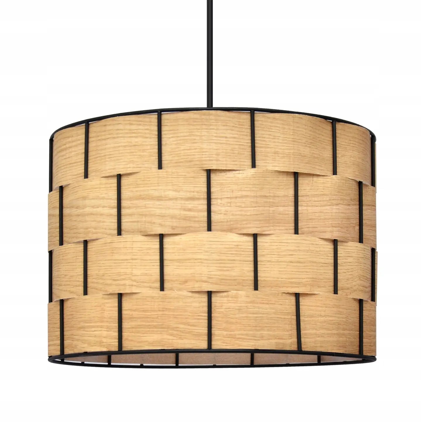 B-Ware Hängeleuchte Pendelleuchte Atlanta Eichefarben Textil Lampe Leuchte Wohnzimmer - 5902349234892