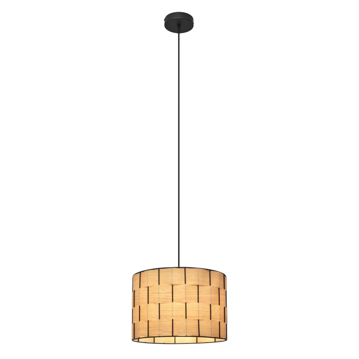 B-Ware Hängeleuchte Pendelleuchte Atlanta Eichefarben Textil Lampe Leuchte Wohnzimmer - 5902349234892