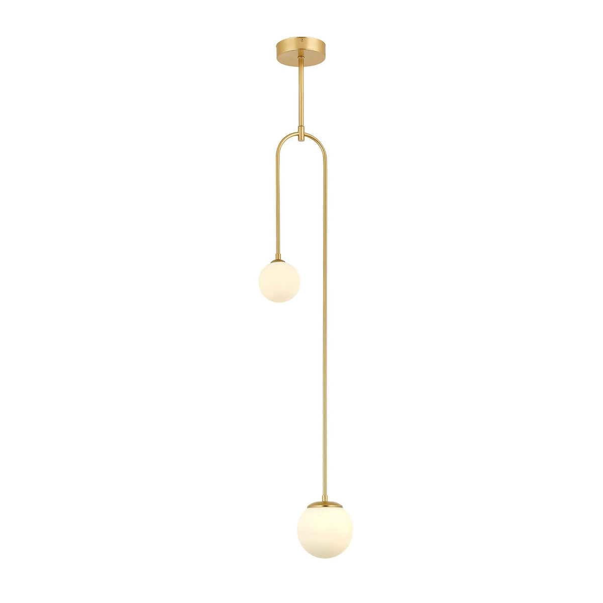 Hängeleuchte AV-1897-2BSA 2 Glaskugeln gold Hängelampe Pendelleuchte Lampe LED - 8698957177528