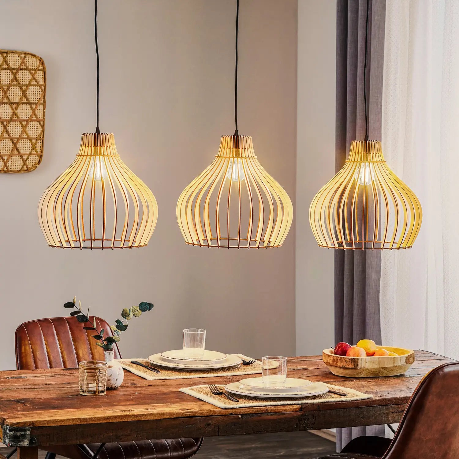 B-Ware Euluna Barrel Hängeleuchte Deckenlampe Pendelleuchte Lampe E27 Holz Siehe Text - 5907623620583