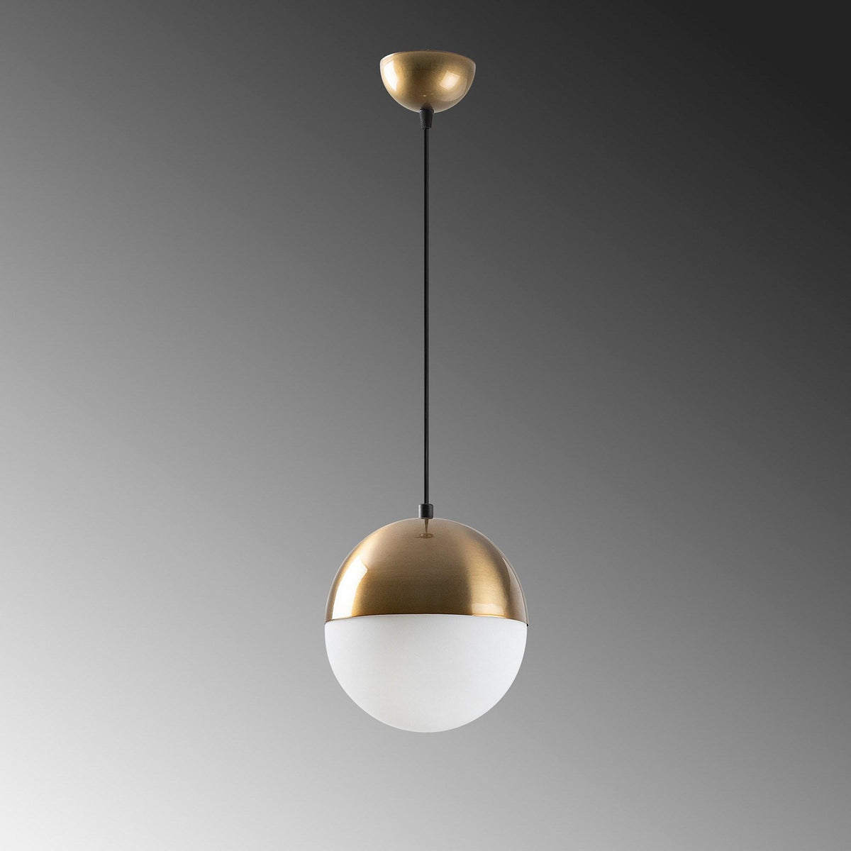 Hängeleuchte Bastos 2101 Pendelleuchte Opalglas Gold Antik Ø 20 cm E27 LED Lampe - 8681875883985