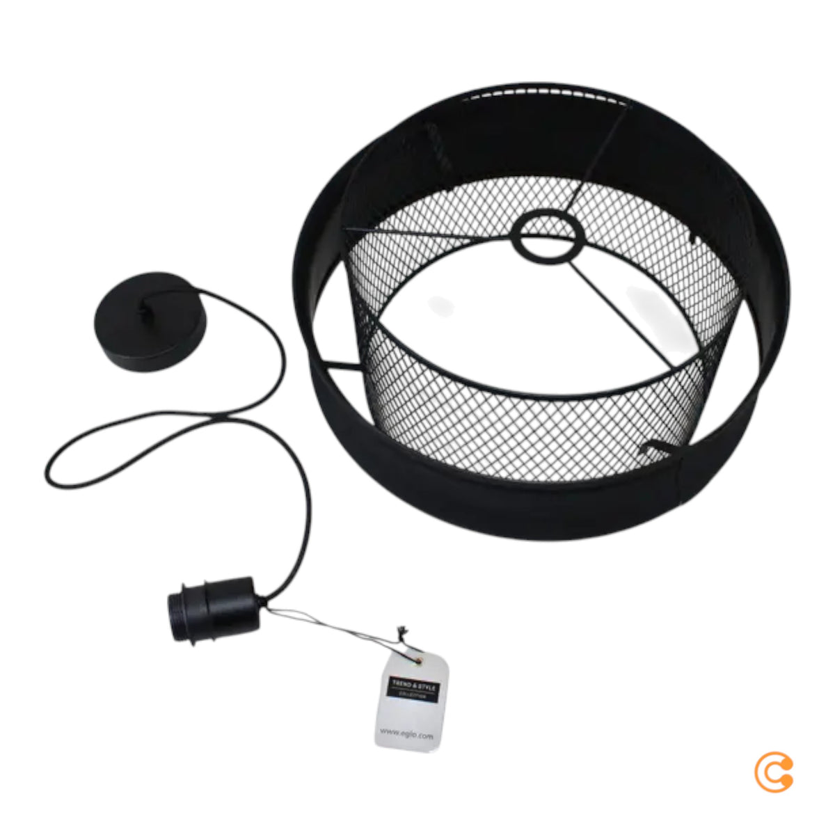 Eglo Bazely Hängeleuchte Pendelleuchte Lampe schwarz Stoff Ø40cm SIEHE TEXT/FOTO - 9002759436681