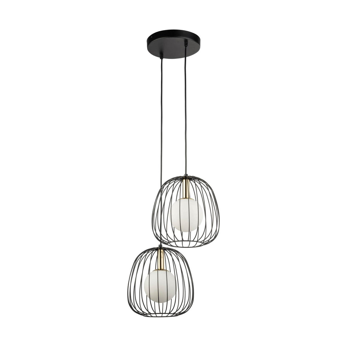 SIGMA Hängeleuchte Pendellampe Esszimmerlampe schwarz gold weiß 2flg modern193 - 5905143286432