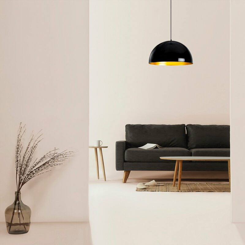 B-Ware Opviq Hängeleuchte Pendelleuchte Berceste Metall Schwarz Gold Lampe 50cm Leuchte