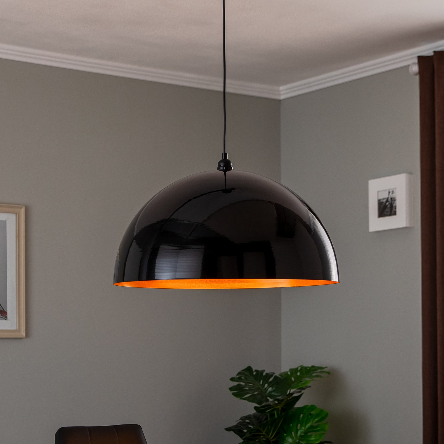 B-Ware Hängeleuchte Berceste 237 S Hängelampe Deckenlampe Leuchte ø60cm Schwarz/Gold - 8681875547061