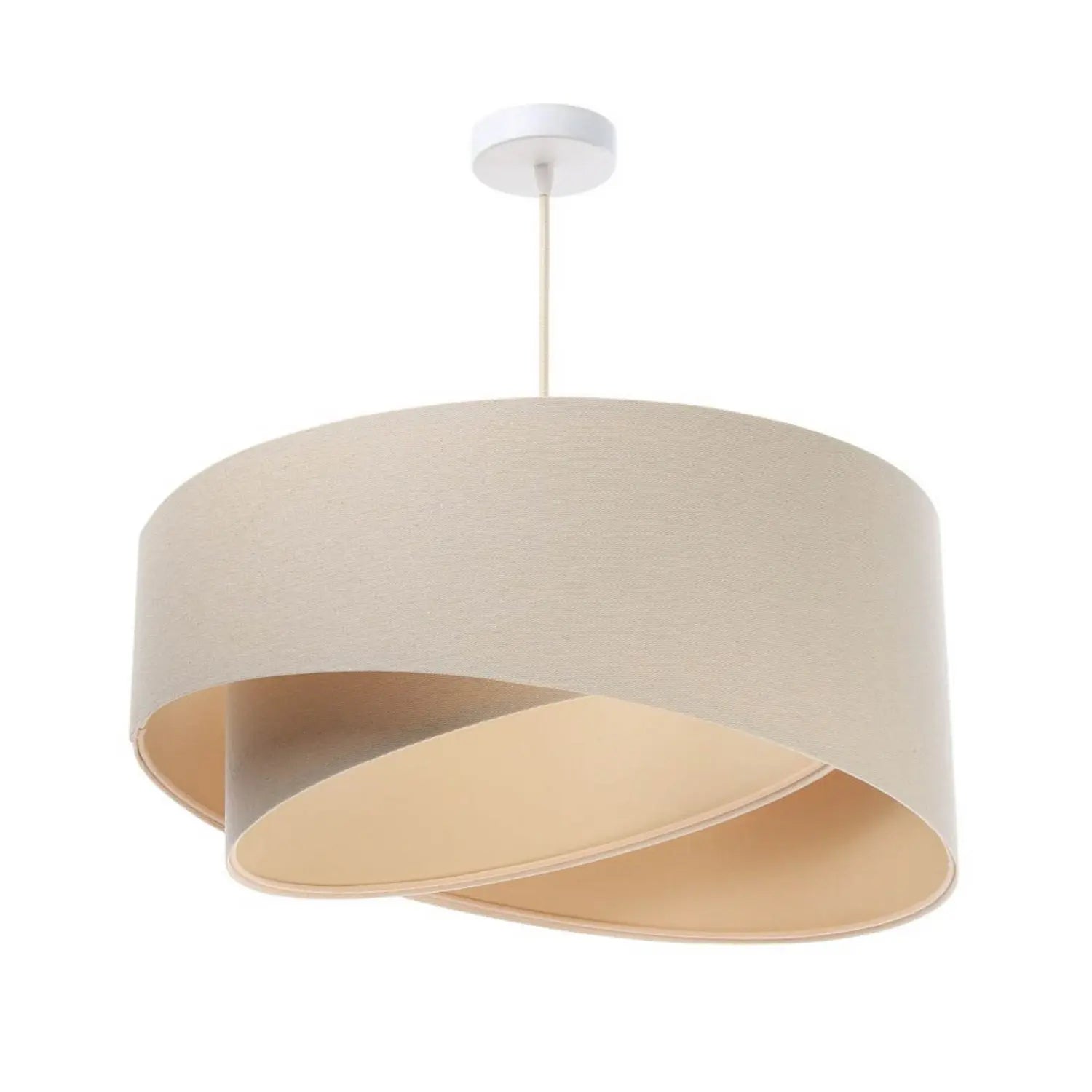 B-Ware Maco Design Hängeleuchte Pendelleuchte Boho Lampe Creme Beige Leinen ø50cm H23cm - 5906742015195