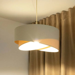 B-Ware Maco Design Hängeleuchte Pendelleuchte Boho Lampe Creme Beige Leinen ø50cm H23cm