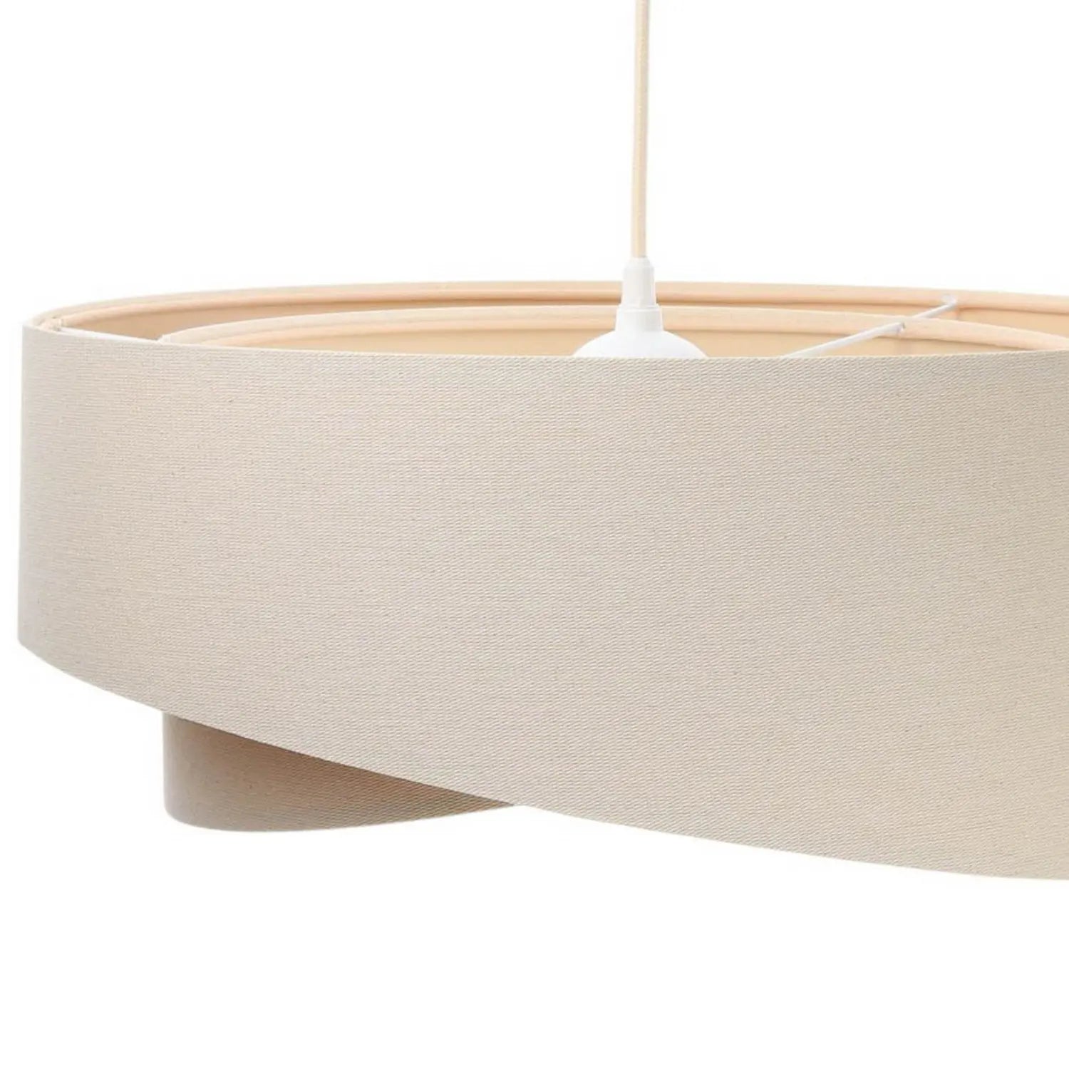B-Ware Maco Design Hängeleuchte Pendelleuchte Boho Lampe Creme Beige Leinen ø50cm H23cm - 5906742015195