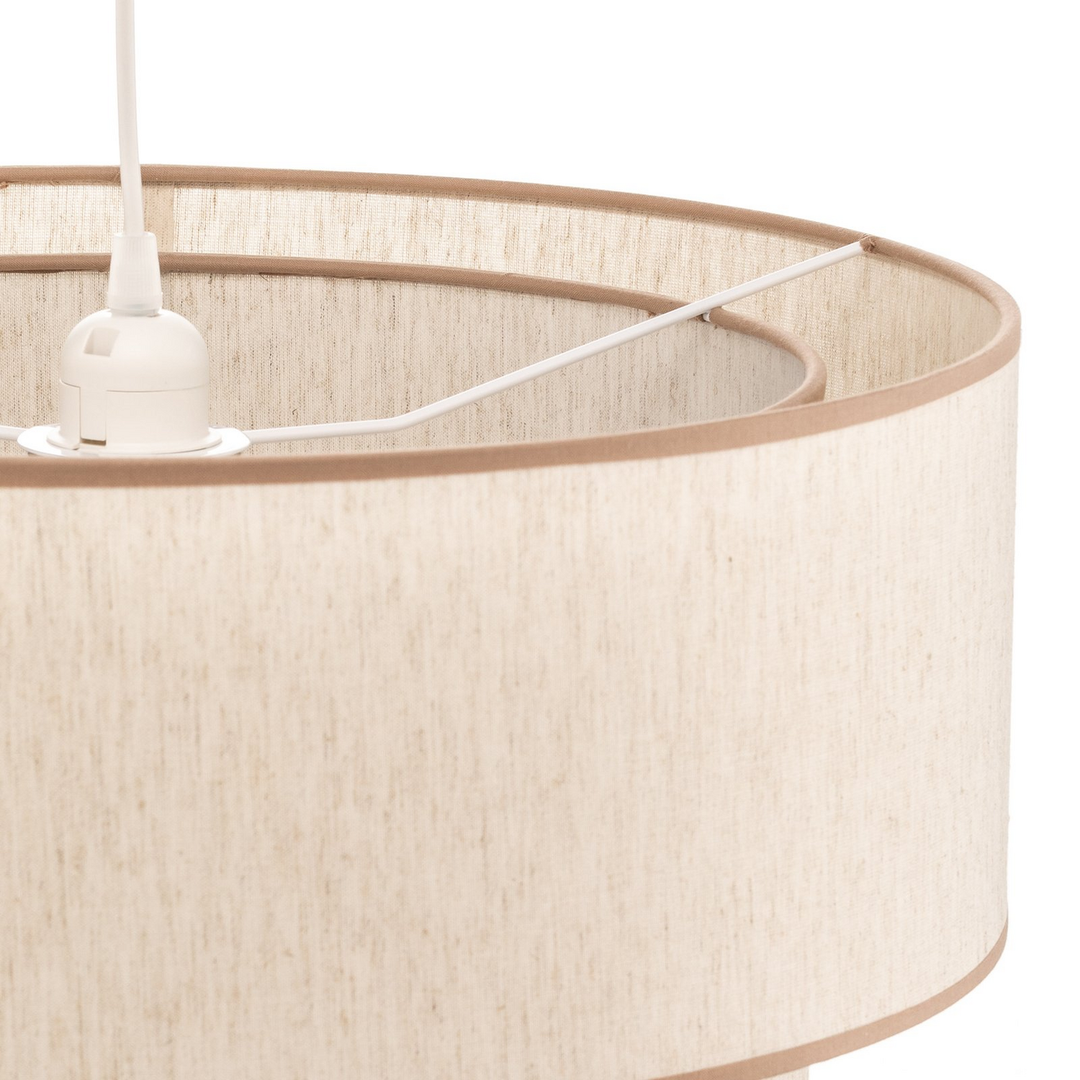Hängeleuchte Boho Doppelschirm Beige E27 Hängelampe Deckenlampe Siehe Text/Foto B-Ware - 5903689181082