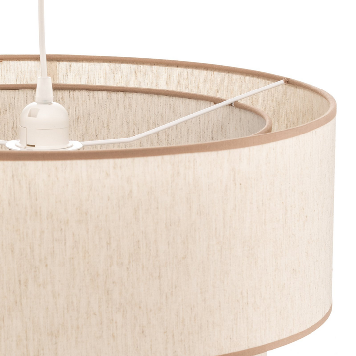 Hängeleuchte Boho Doppelschirm Beige E27 Hängelampe Deckenlampe Siehe Text/Foto B-Ware - 5903689181082